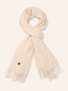 Plissee Struktur Schal Creme