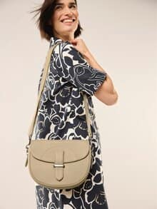 Leder Handtasche Sand
