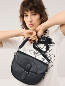 Leder Handtasche Schwarz