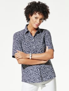 Extraglatt-Hemdbluse Everyday Minimal Marine