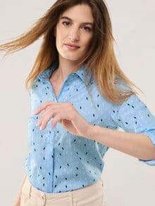 Extraglatt Polo Bluse Minimal Skyblue