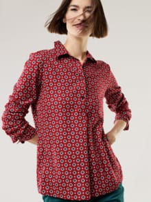 Soft-Flanell Polo-Bluse Krawattendessin