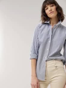 Baumwoll Bluse Perfect Match Streifen Marine
