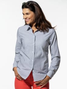 Extraglatt Baumwoll-Bluse Streifen