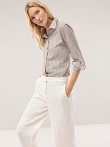 Extraglatt-Hemdbluse Everyday 2.0 Streifen Sand