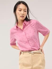 Hemdbluse aus Viskose Jacquard Nelke