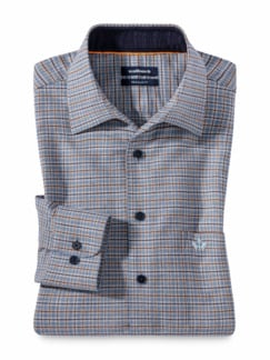 Diamanten-Flanell Hemd Karo Bleu Detail 1