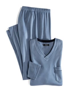 Wohlfühl Schlafanzug Easycare Jeansblau Detail 1