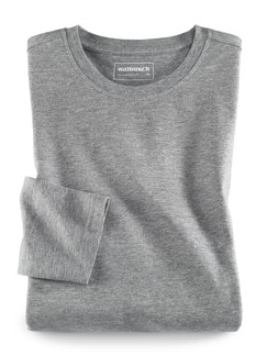 Langarm-Shirt Rundhalsausschnitt Grau Detail 1