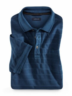 Freizeitpolo Jeansoptik Uni Indigo Detail 1