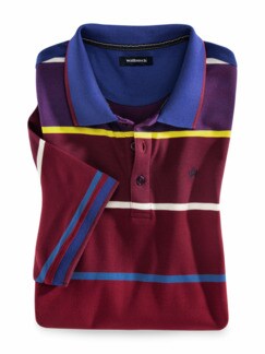 Pique-Polo Summer Spice Streifen Rostrot Detail 1
