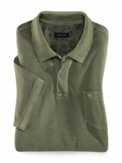 Pique-Polo Farbeffekt Salbei Detail 1