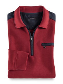 Extraglatt-Polo-Pullover 2.0 Dunkelrot Detail 1