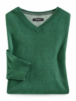 V-Pullover Soft-Cotton Clubgrün Detail 1