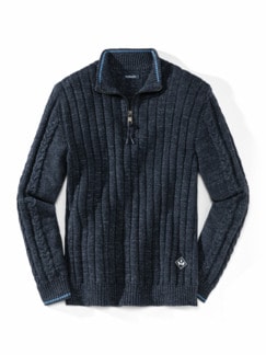 Zip-Troyer Natural Cotton Marine Detail 1