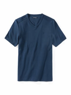 Zu schade für drunter Shirt V-Neck Mittelblau Detail 1