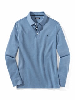 Premium-Polo Supersoft Ozeanblau Detail 1