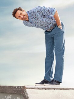 Extraglatt-Stretchbund-Chino Royalblau Detail 1
