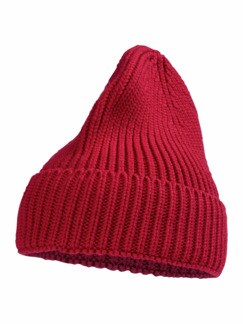 Merino-Mütze Rot Detail 1