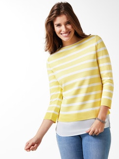 Streifen Sweatshirt 2in1 Gelb/Weiß Detail 1