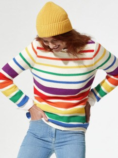 Baumwollpullover Farbenmeer Offwhite Multicolor Detail 1