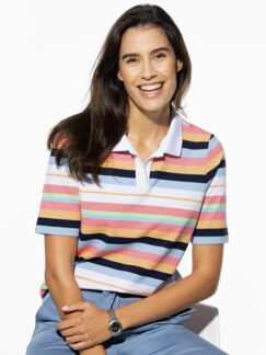 Ringel-Polo Sommerfrische Flamingo/Aprico Multiringel Detail 1