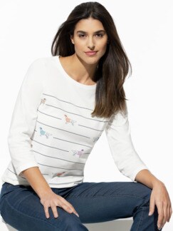 Baumwollshirt Dackelclub Offwhite Detail 1