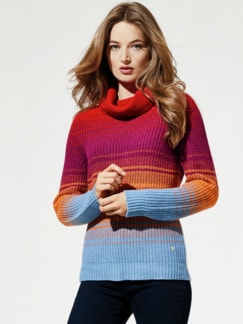 Farbverlauf-Pullover Highlands Karminrot Multicolor Detail 1