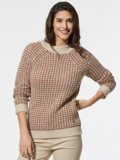 Leicht&Weich Pullover Creme/Toffee Detail 1