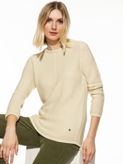 Baumwoll-Pullover Everyday Creme Detail 1