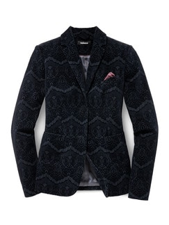 Blazer-Blue Velvet Blazer-Blue Velvet