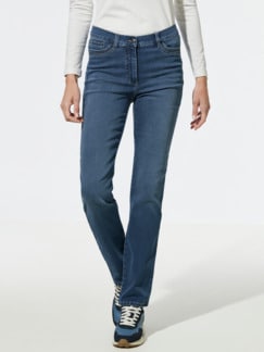 Five-Pocket-Jeans-Cosy-Stretch Blue Stoned Detail 1