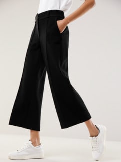 Strukturjersey Culotte Schwarz Detail 1