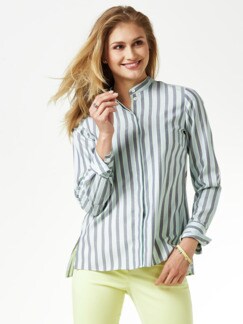 Extraglatt Pima Cotton Stehkragenbluse Extraglatt Pima Cotton Stehkragenbluse