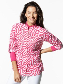 Extraglatt-Bluse Stehkragen Grafik Soft Pink Detail 1