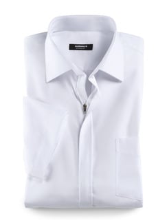 Extraglatt-Hemd Reißverschluss Weiß Detail 1