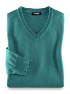 Merino-Mix V-Pullover Aquamarin Detail 1