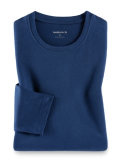Langarm-Shirt Rundhalsausschnitt Blau Detail 1