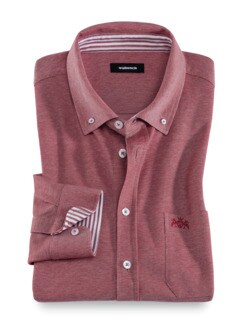 Komfort-Shirt Extraglatt Rot Detail 1