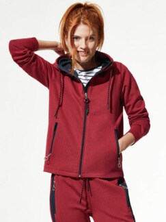 Doubleface-Kapuzenjacke Rot/Marine Detail 1