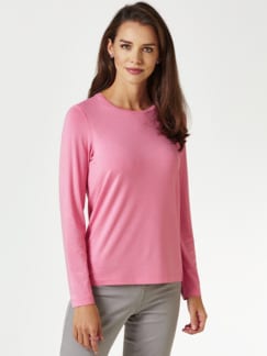 Viskose-Shirt Langarm Pink Detail 1