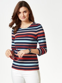 Ringelshirt Auszeit Marine Multicolor Detail 1