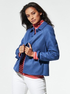 Wolljersey-Blazer Mittelblau Detail 1
