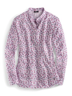 Stretchflanell Stehkragen-Bluse Stretchflanell Stehkragen-Bluse