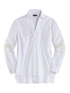 Bluse mit Spitzenärmeln Bluse mit Spitzenärmeln