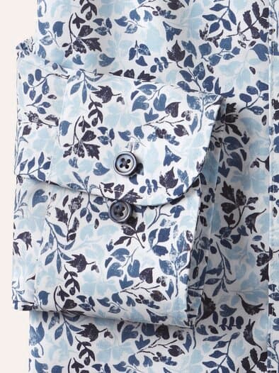 Extraglatt-Hemd Walbusch-Kragen Blätter Druck