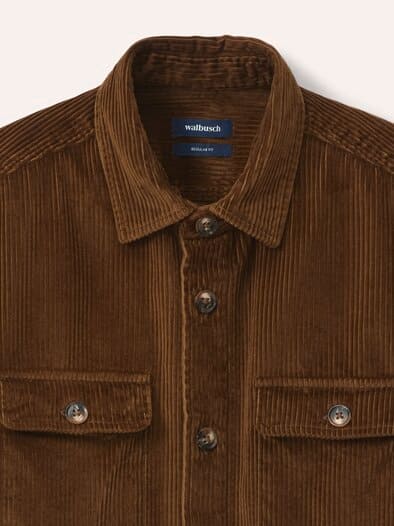 Overshirt aus Breitcord Braun