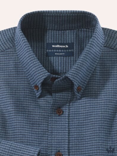 Soft-Flanell Hemd aus Baumwolle Minikaro Marine