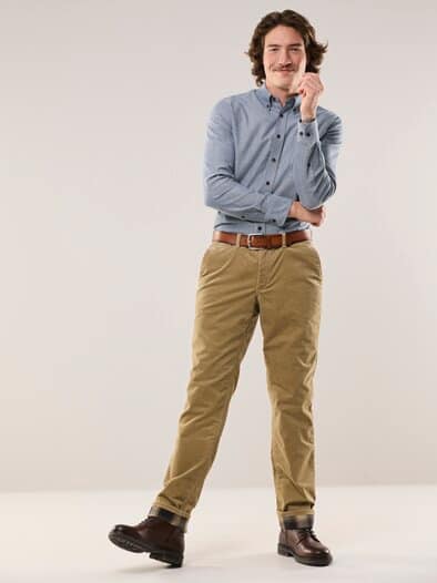 Flanell-Hemd aus Baumwolle Marine