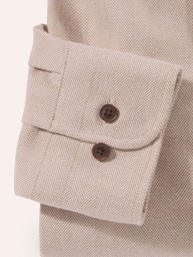 Flanell-Hemd aus Baumwolle Camel